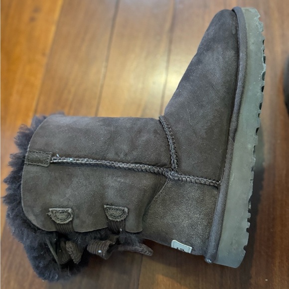 Chocolate Brown UGG Boots w/ Bows - Picture 4 of 4